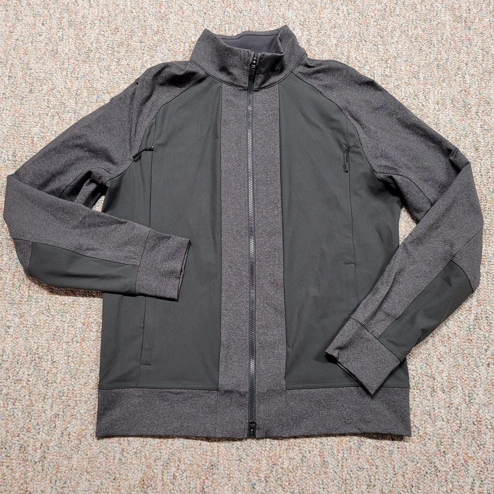 Lululemon Full Zip Tactic Jacket Mens Large‎ Grey Mixed Media Athleisure Active